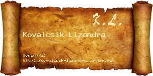 Kovalcsik Lizandra névjegykártya